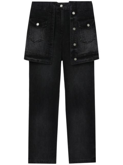 denim jacket-skirt trousers by JUUN.J