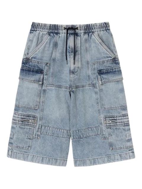 drawstring denim cargo shorts by JUUN.J