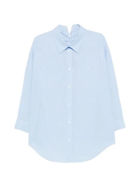 lace-up pinstripe shirt by JUUN.J