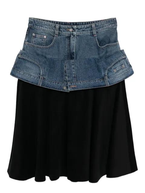 layered-design skirt by JUUN.J