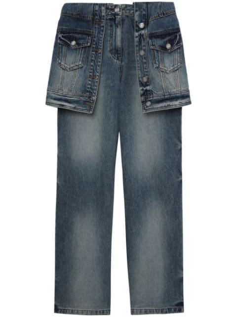 layered panelled jeans by JUUN.J