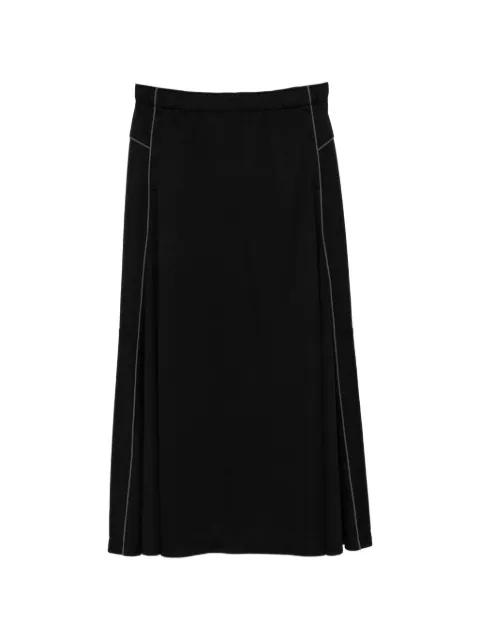 piped-trim midi skirt by JUUN.J
