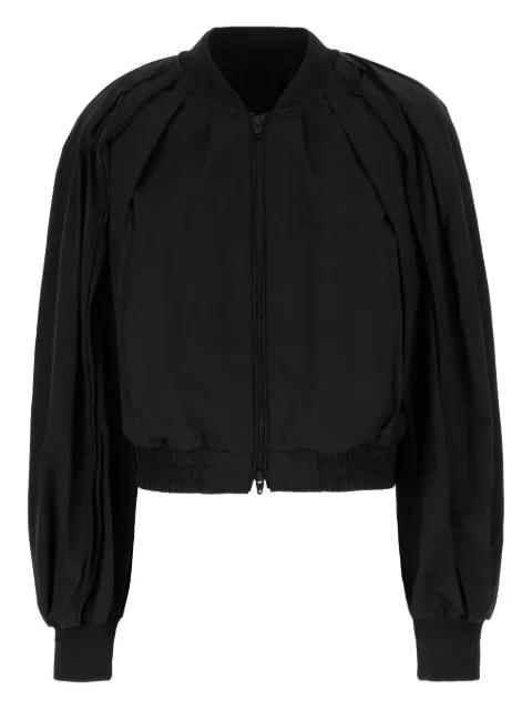 pleated balloon-sleeve bomber jacket by JUUN.J