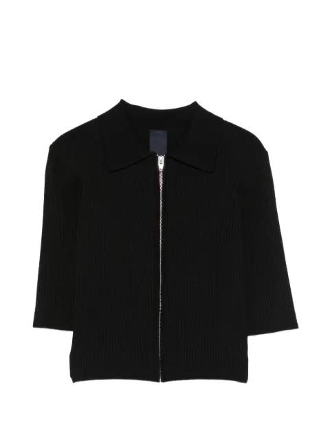 ribbed zipped cardigan by JUUN.J