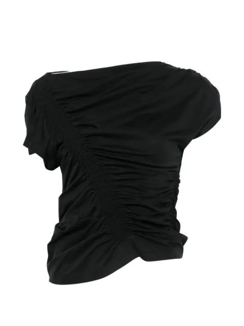 ruched boat-neck top by JUUN.J