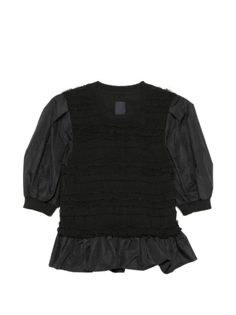 ruffled shirred T-shirt by JUUN.J