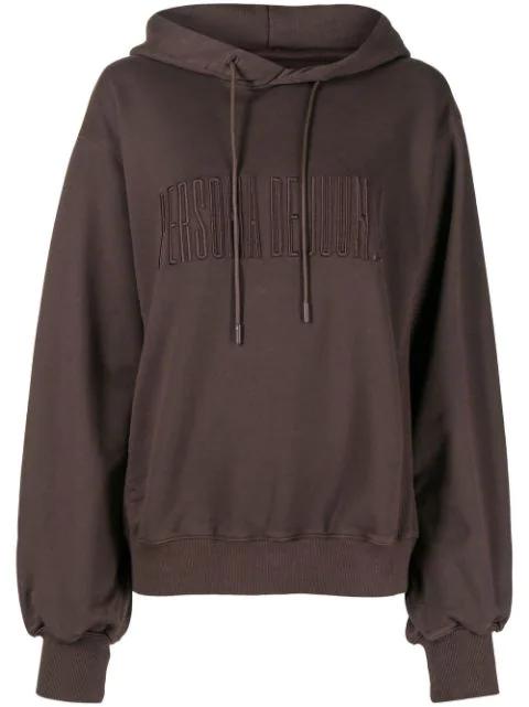 slogan drawstring hoodie by JUUN.J