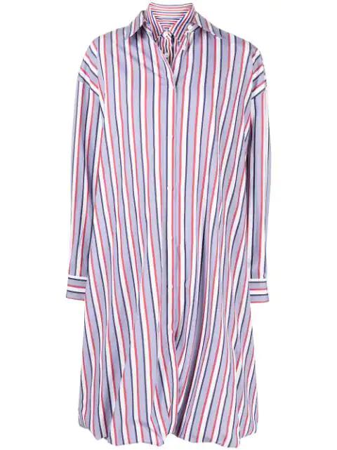 stripe-detail shirt dress by JUUN.J