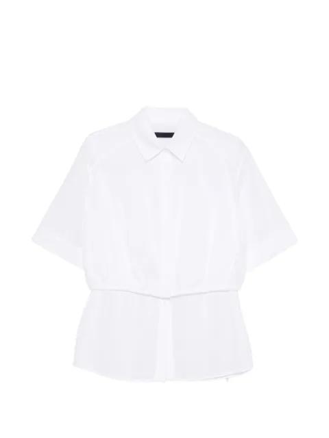 stripe gathered shirt by JUUN.J