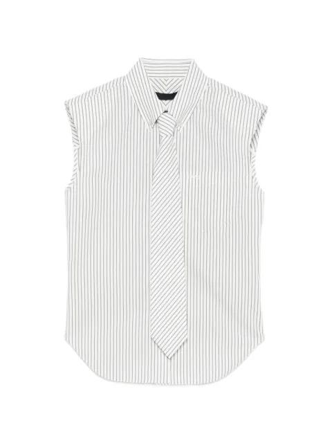 striped sleeveless shirt by JUUN.J