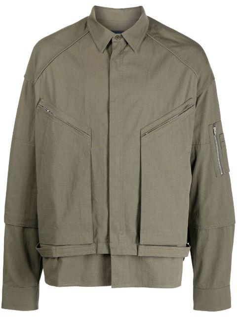 tilted zip-pockets shirt jacket by JUUN.J