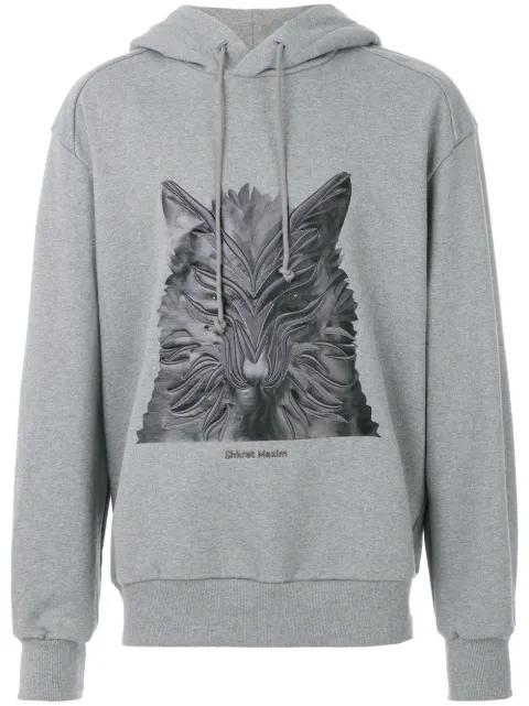 wolf print hoodie by JUUN.J