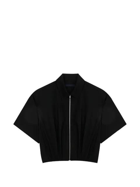 zip-up gathered shirt by JUUN.J