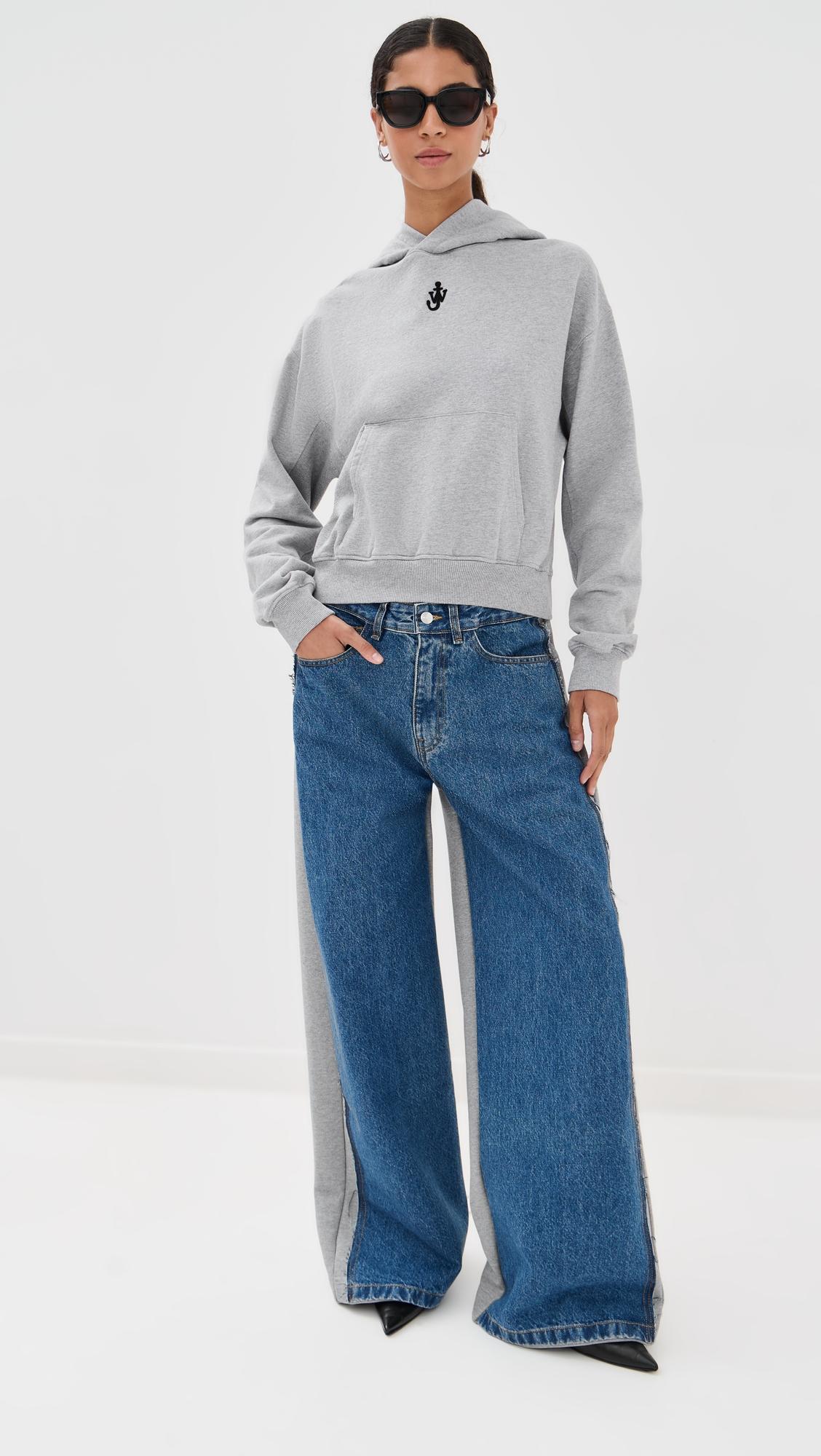 Anchor Embroidery Cropped Hoodie by JW ANDERSON