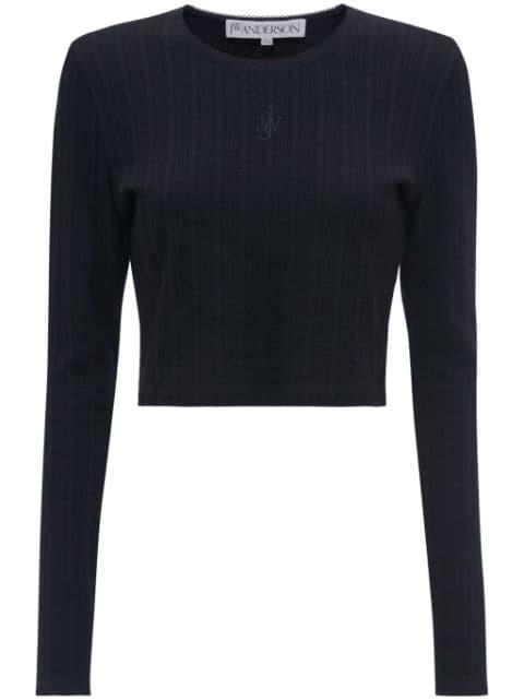 Anchor-embroidered cropped top by JW ANDERSON