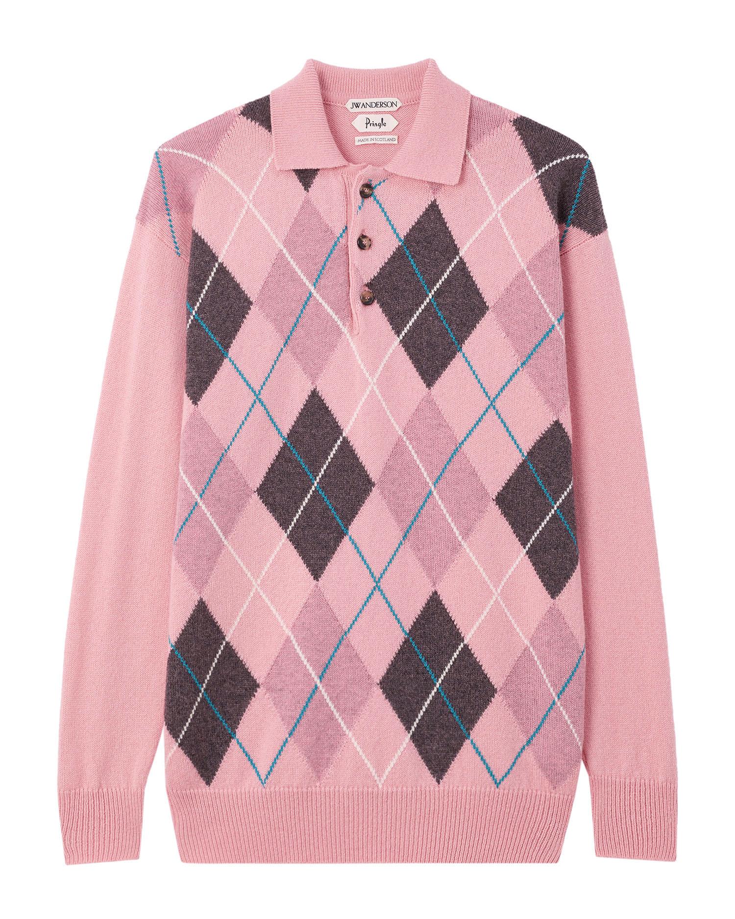 Argyle polo sweater by JW ANDERSON