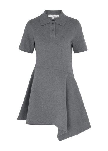 Asymmetric piqué cotton mini polo dress by JW ANDERSON