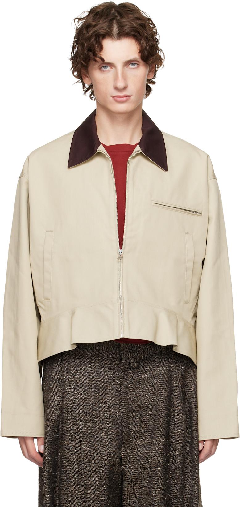 Beige Curved Hem Jacket by JW ANDERSON