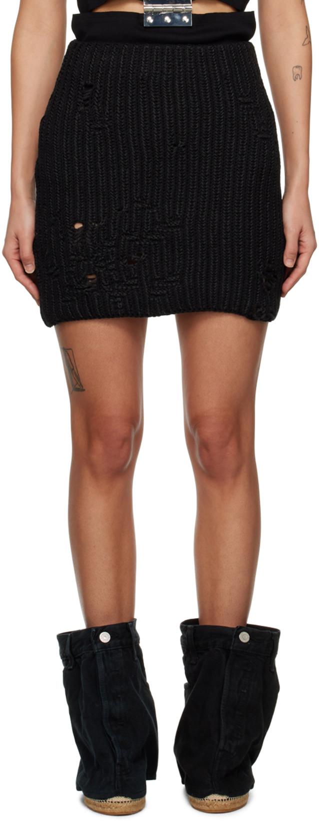 Black Distressed Miniskirt by JW ANDERSON