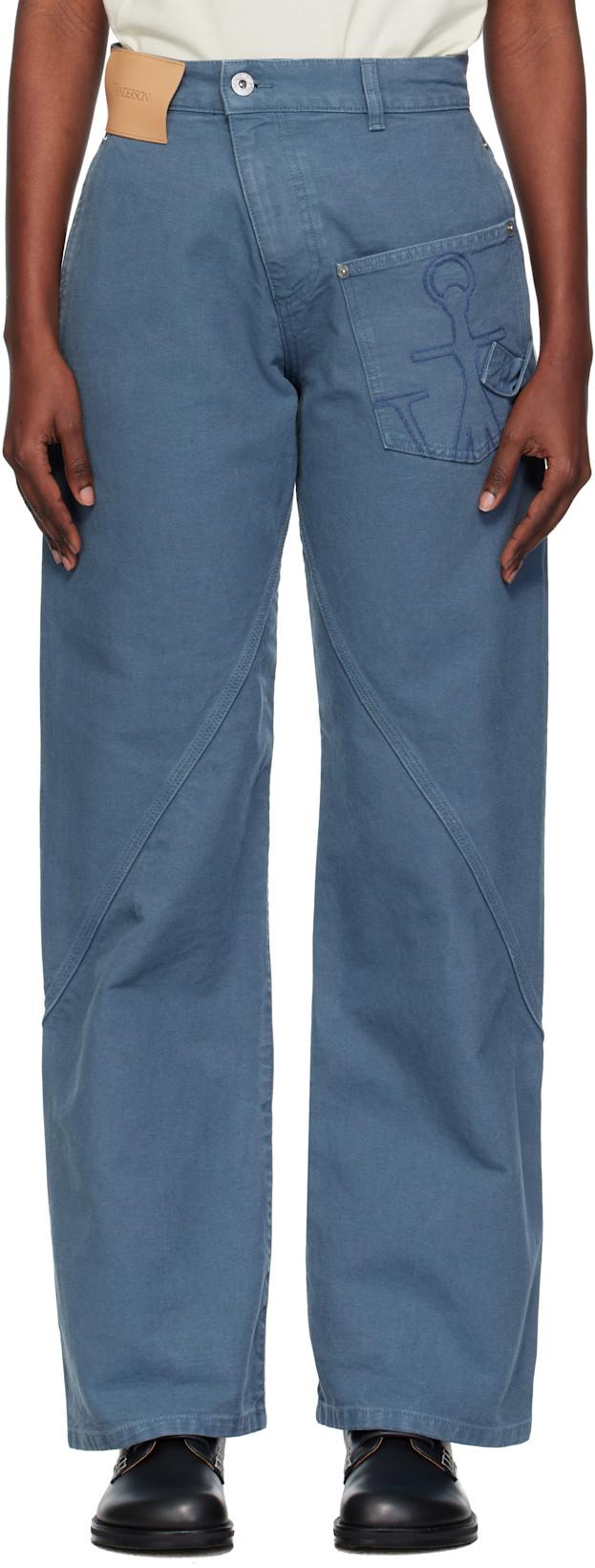Blue Twisted Workwear Trousers by JW ANDERSON