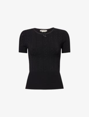 Bow-Embroidered Pointelle-Knit T-Shirt by JW ANDERSON