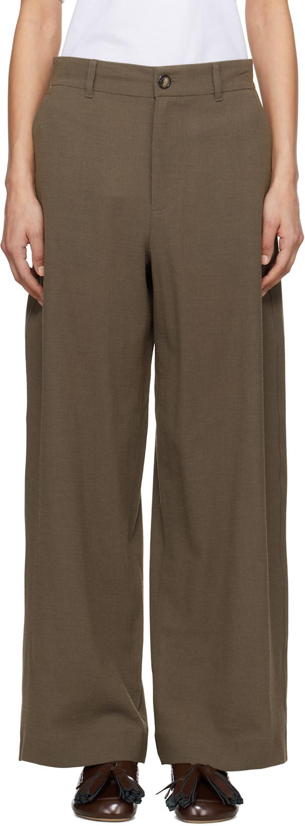 Brown Straight Leg Trousers by JW ANDERSON