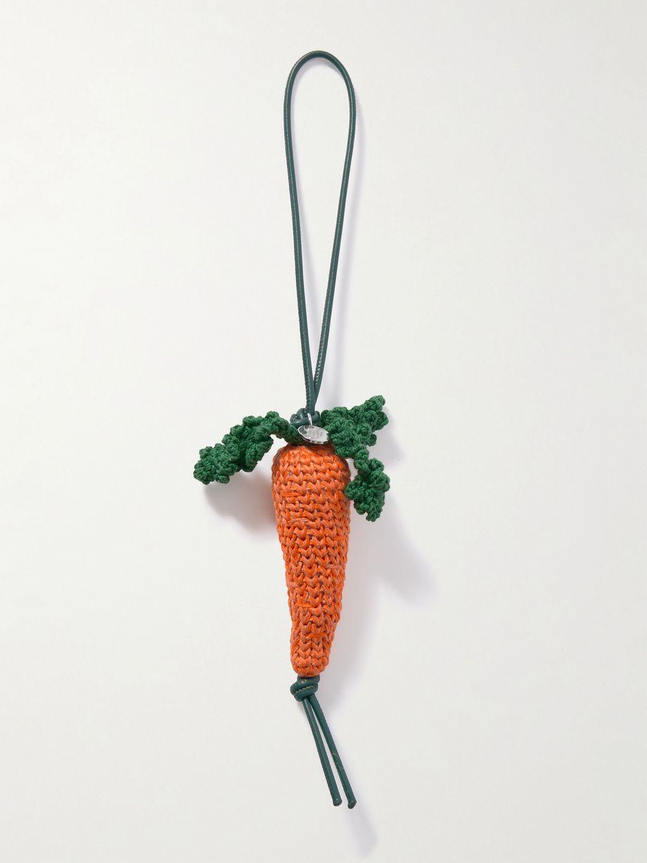 Carrot crocheted cotton and leather bag charm by JW ANDERSON