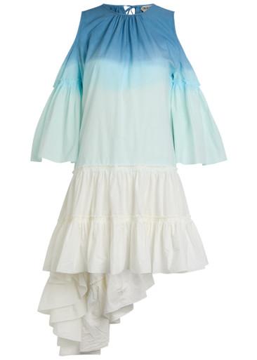 Dégradé ruffled cotton-poplin mini dress by JW ANDERSON