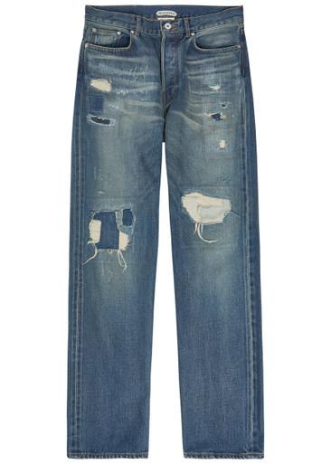Distressed straight-leg jeans by JW ANDERSON
