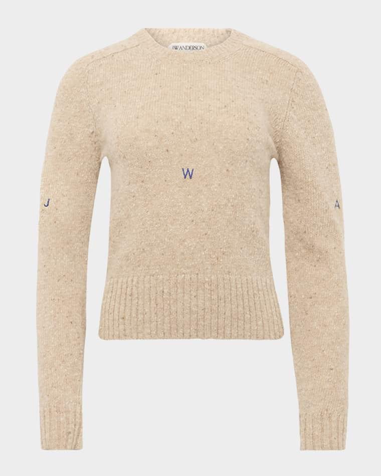 Embroidered Mohair Crewneck Sweater by JW ANDERSON