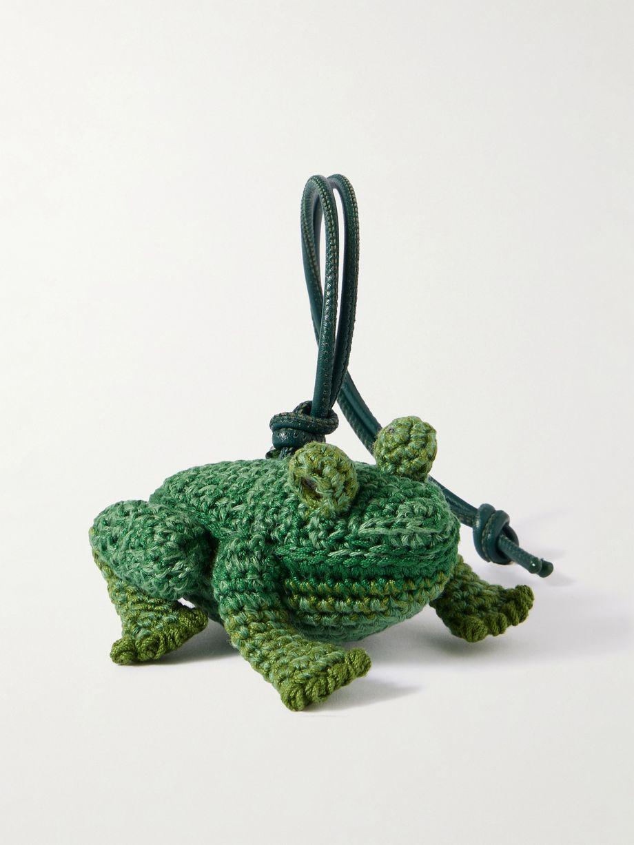 Frog crocheted cotton and leather bag charm by JW ANDERSON