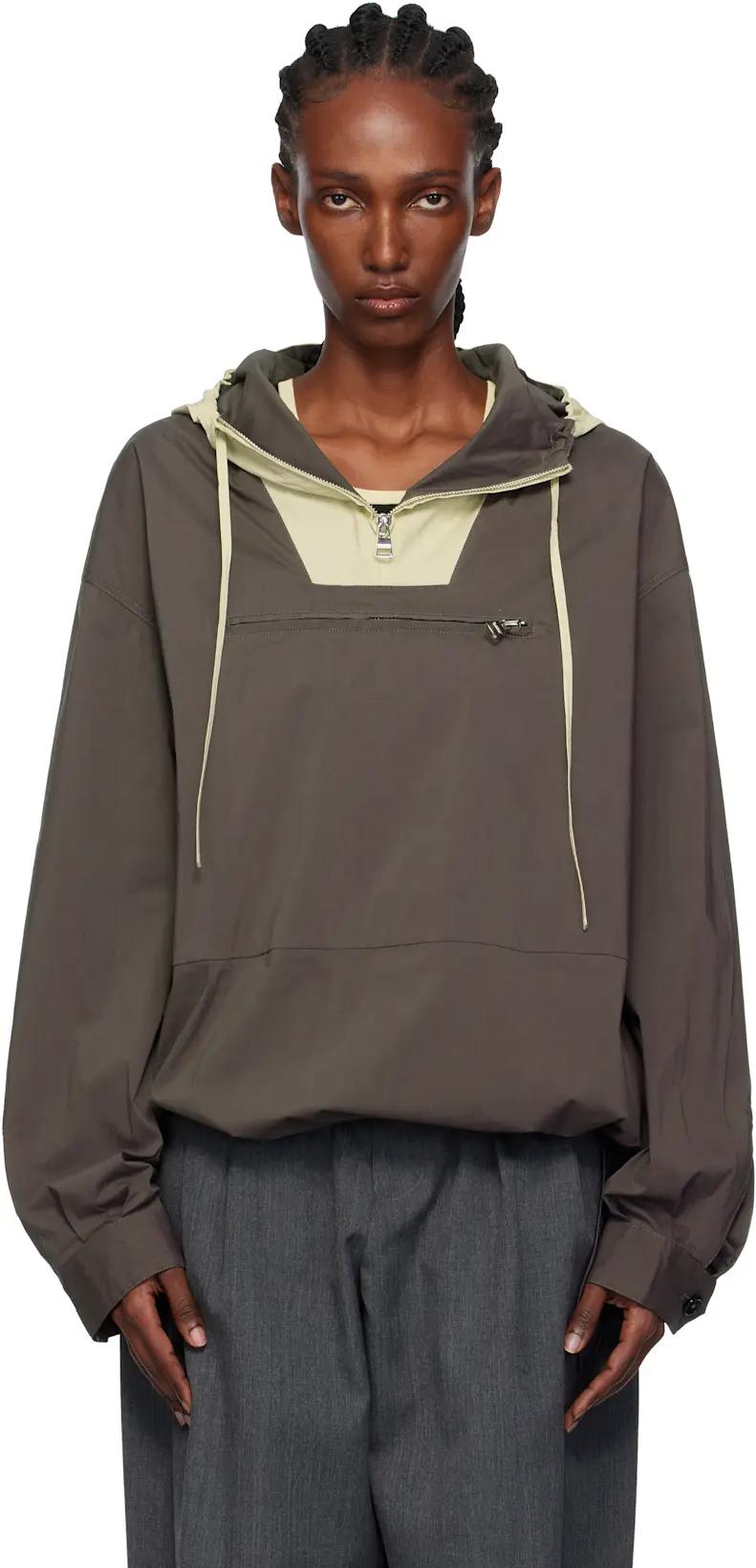 Gray Contrast Hood Anorak by JW ANDERSON