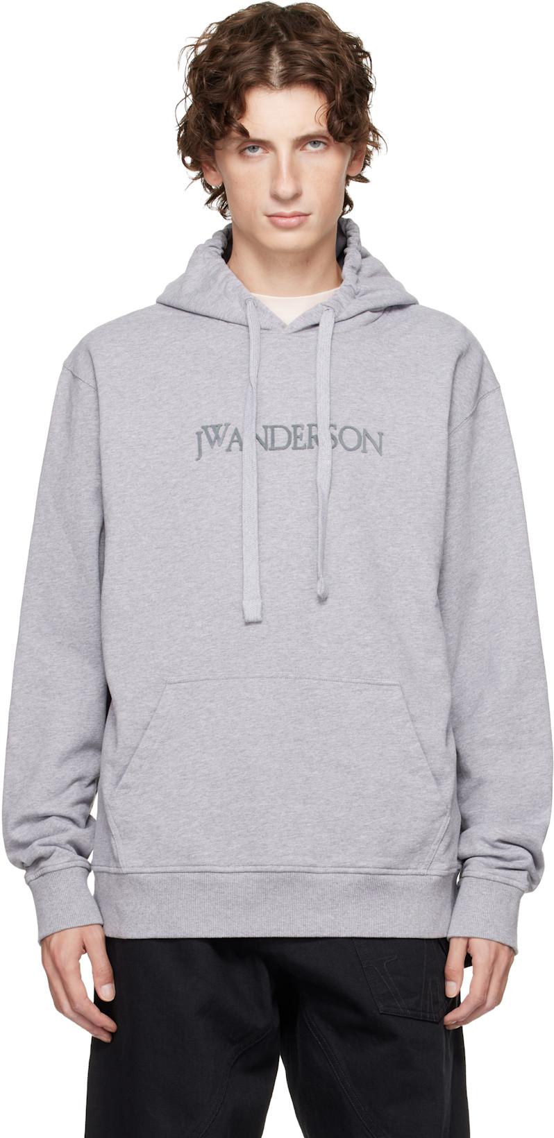 Gray Logo Embroidery Hoodie by JW ANDERSON