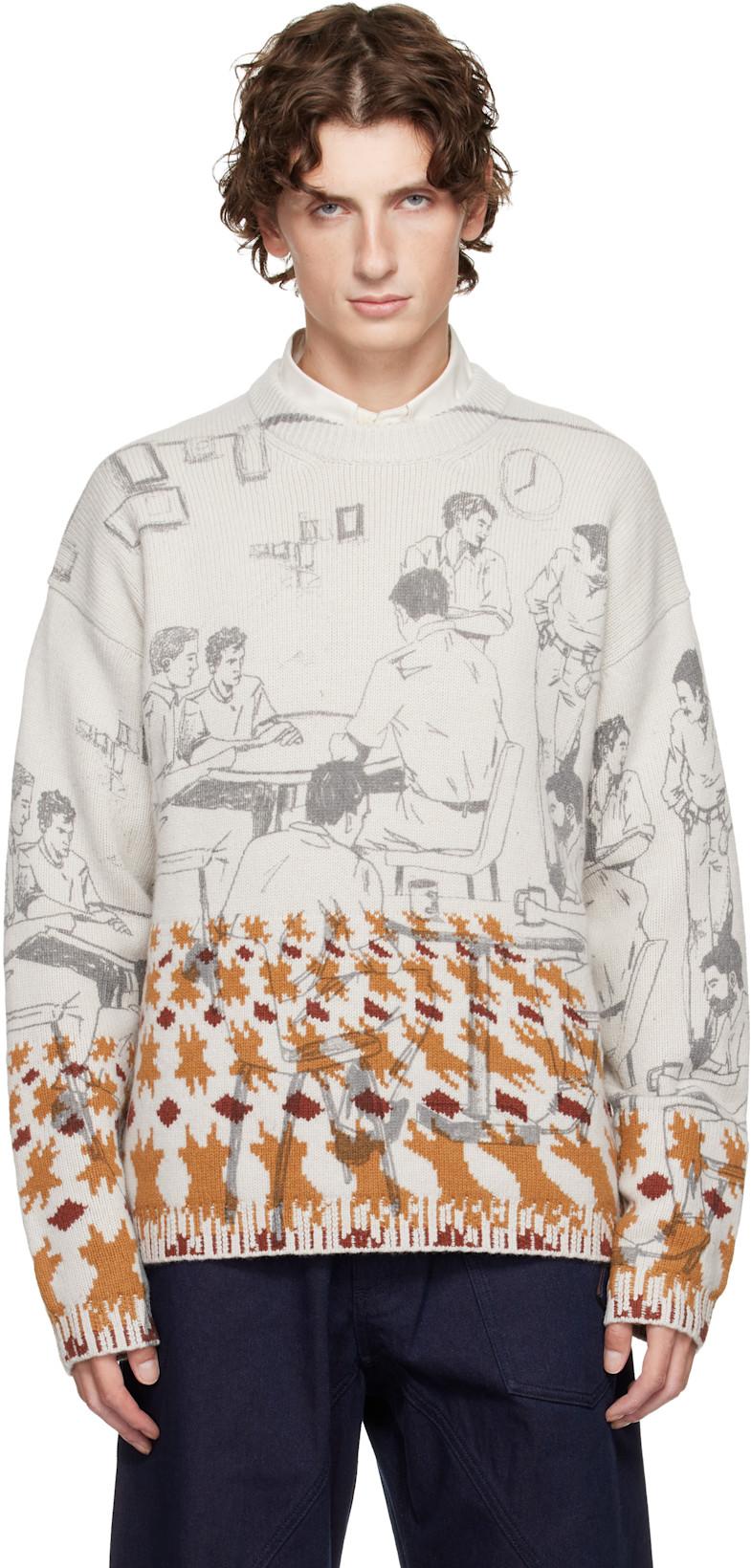 Gray Print Jacquard Sweater by JW ANDERSON