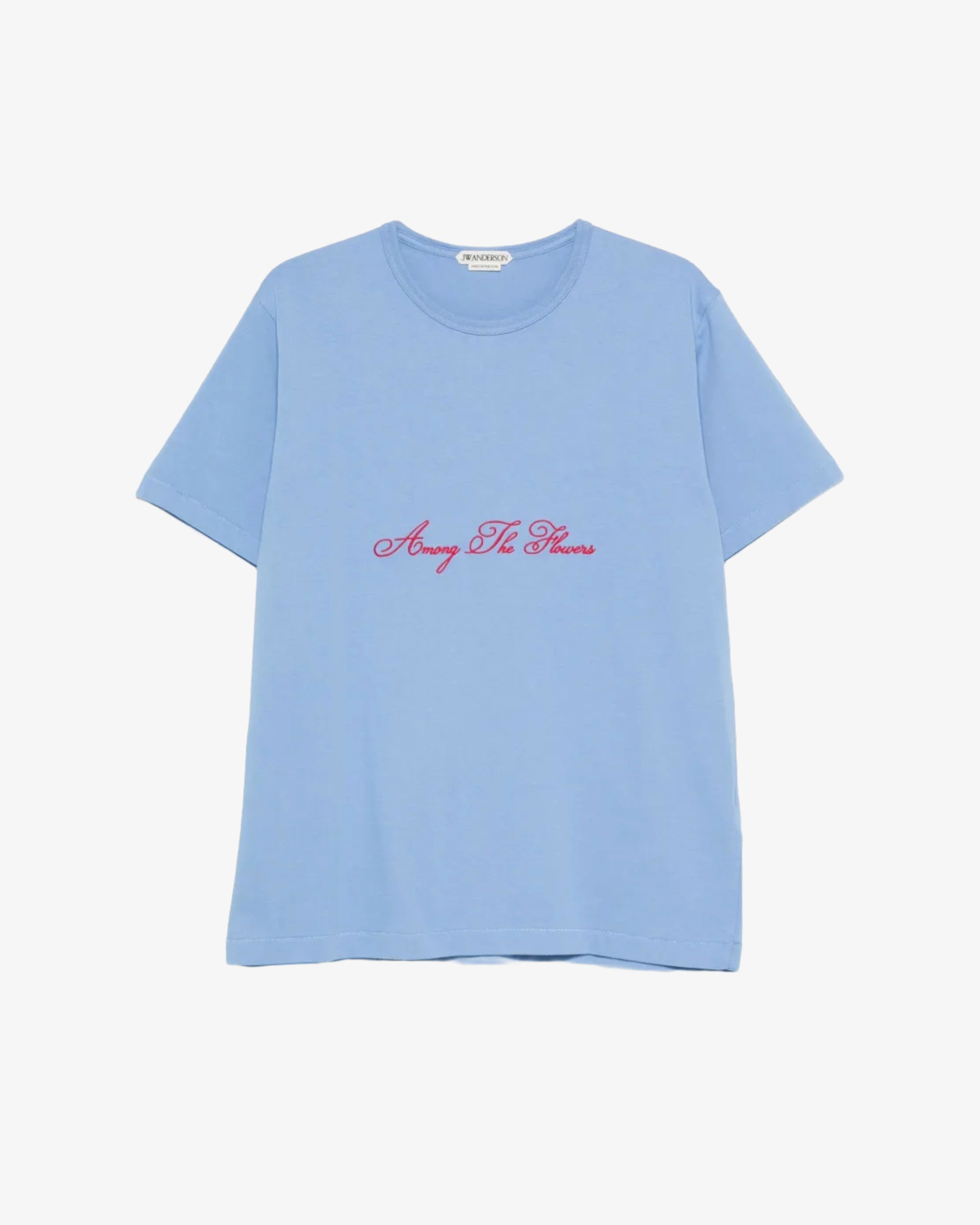 J.W. Anderson - Men's Among The Flowers T-Shirt - (Light Blue) by JW ANDERSON