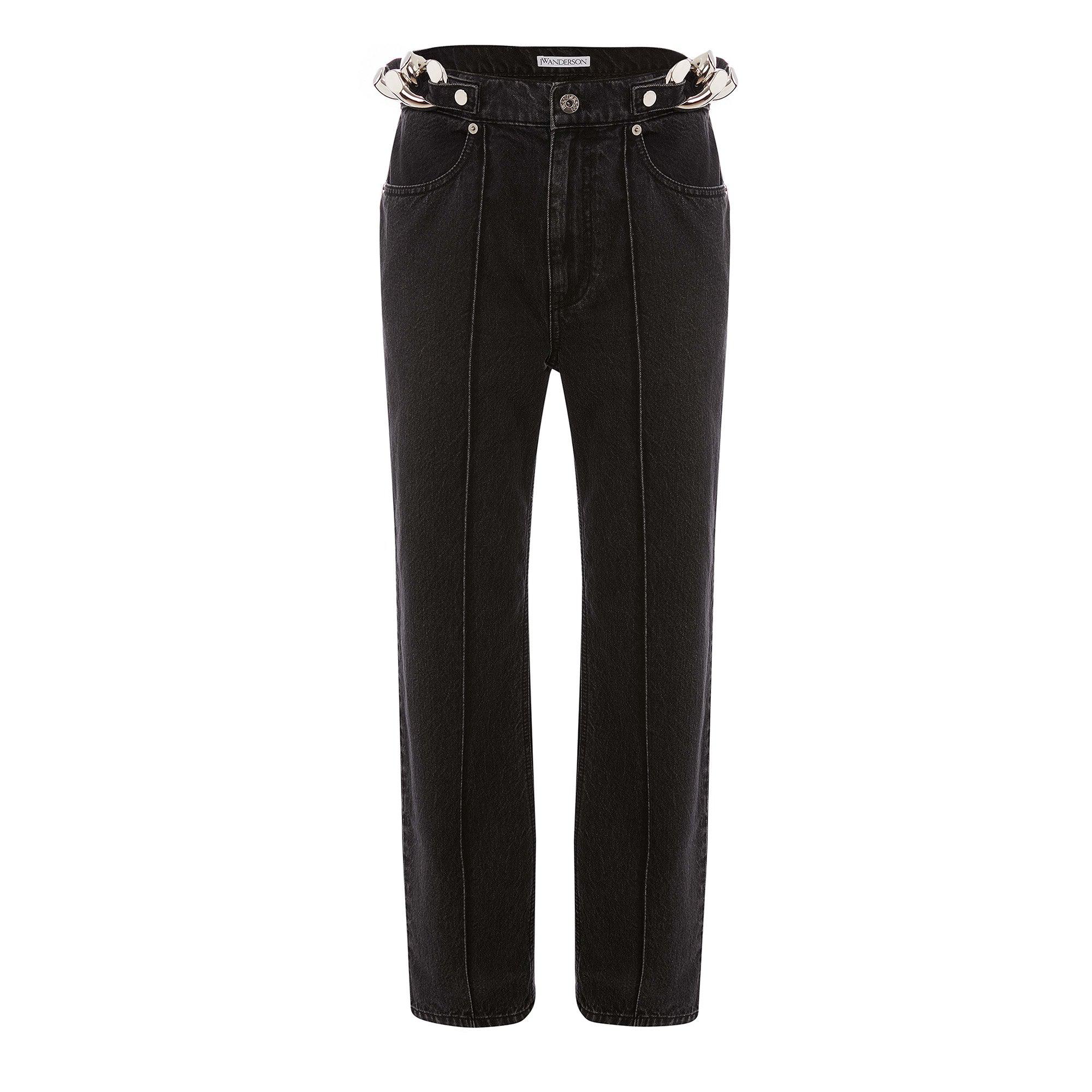 J.W. Anderson - Women’s Chain Link Straight Fit Jeans - (Black) by JW ANDERSON