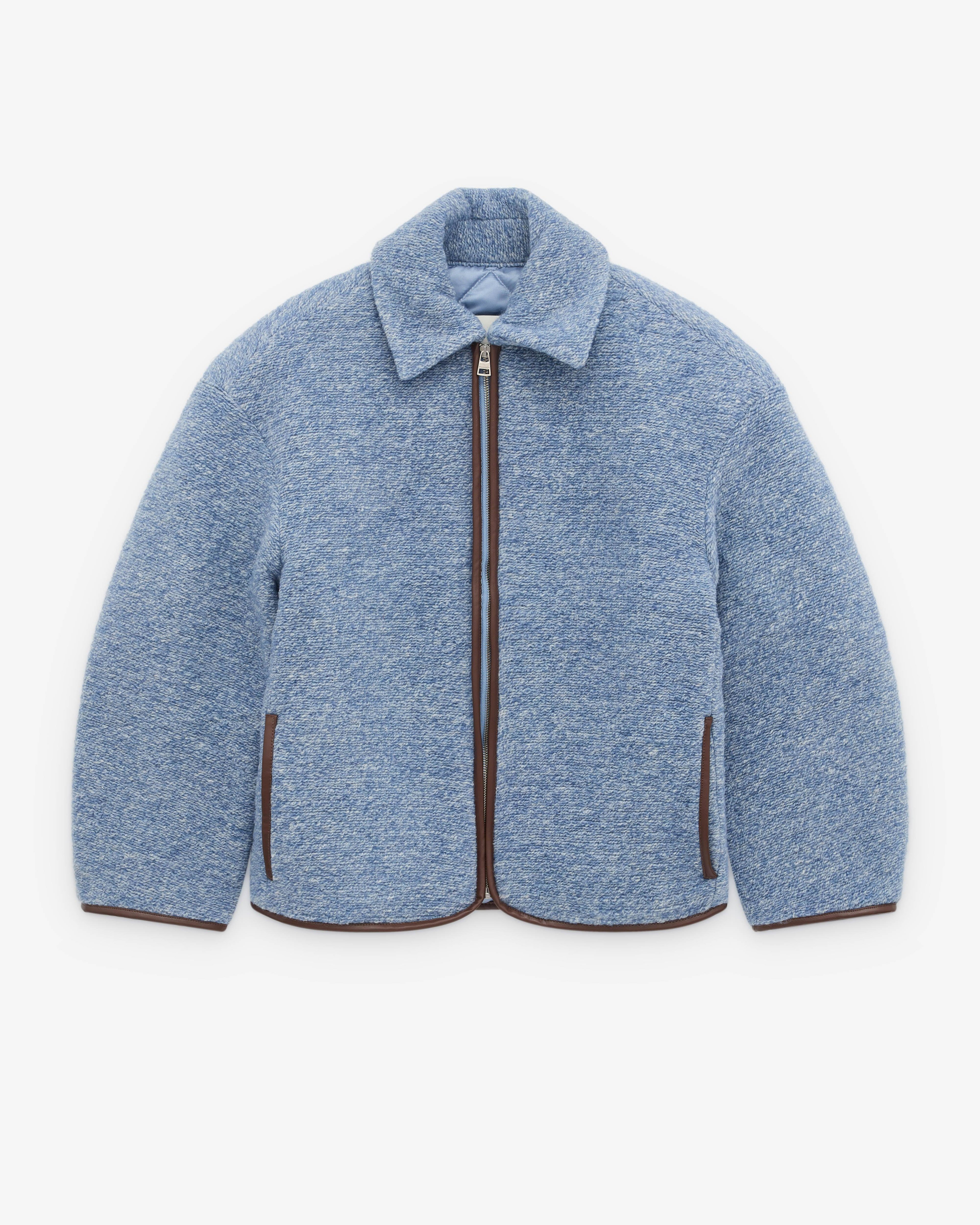 J.W. Anderson - Women’s Contrast Trim Casual Jacket - (Blue Melange) by JW ANDERSON