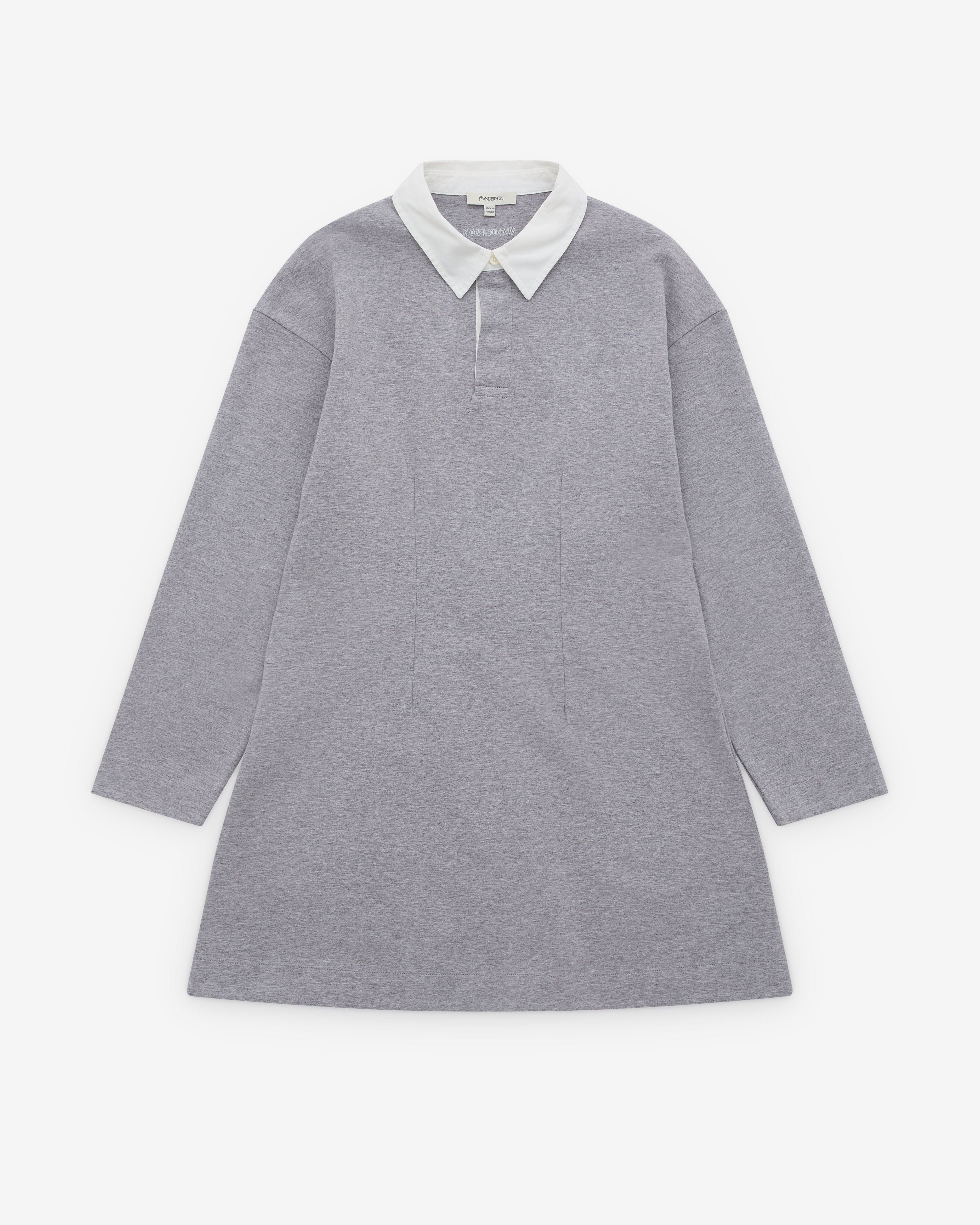 J.W. Anderson - Women’s Long Sleeve Polo Dress - (Mid Grey Melange) by JW ANDERSON