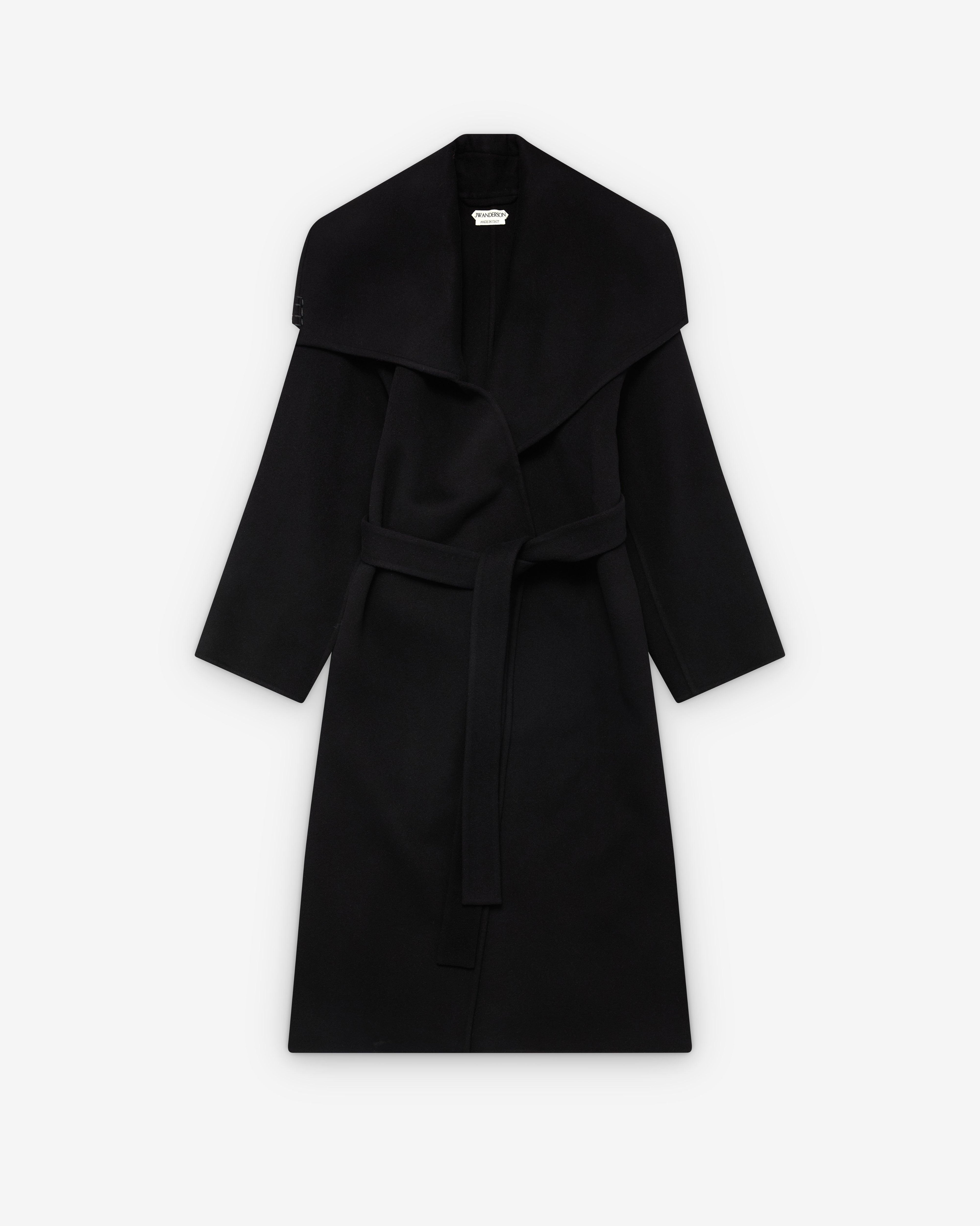J.W. Anderson - Women's Longline Wrap Front Coat - (Black) by JW ANDERSON