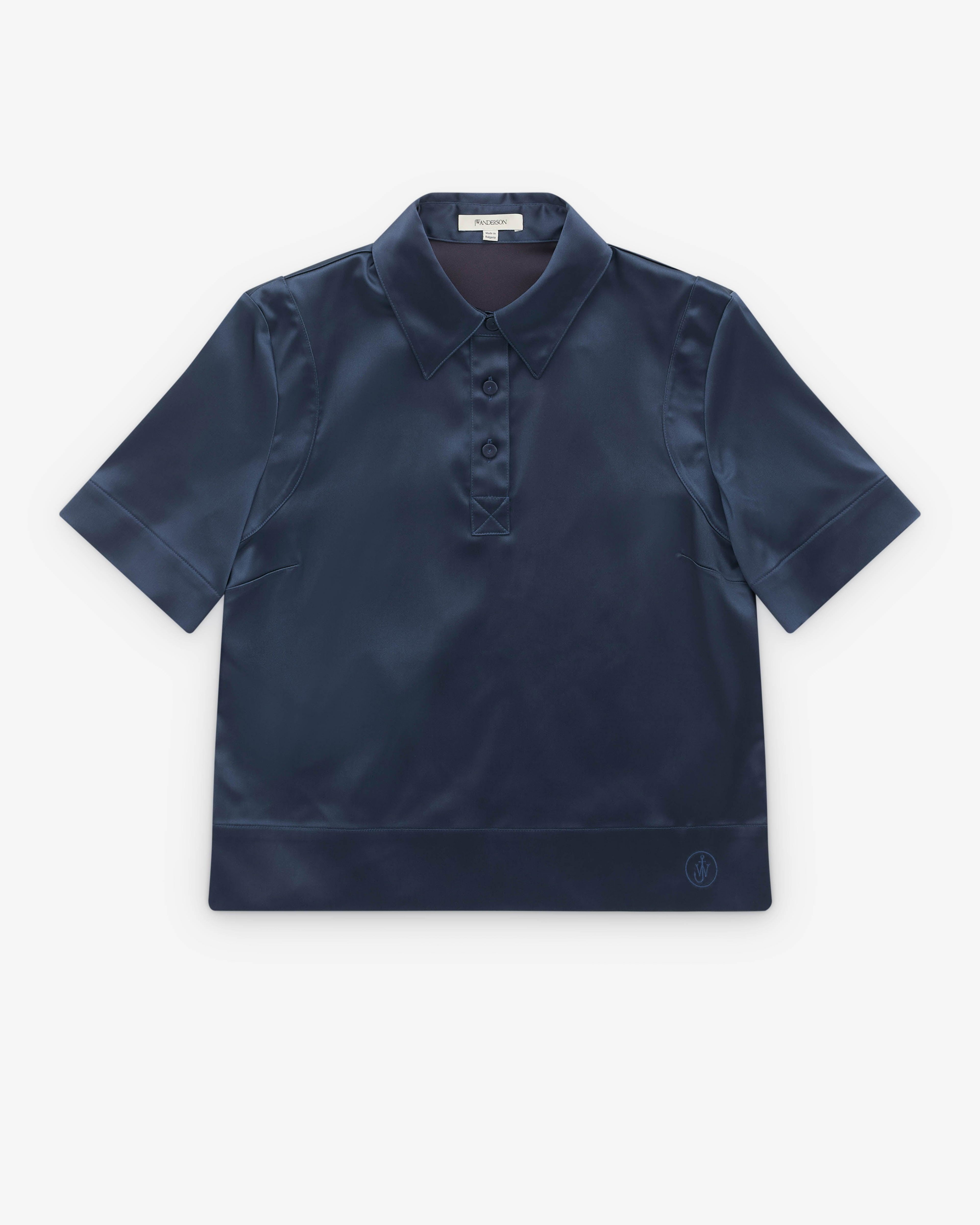 J.W. Anderson - Women’s Short Sleeve Polo Shirt - (Blue) by JW ANDERSON
