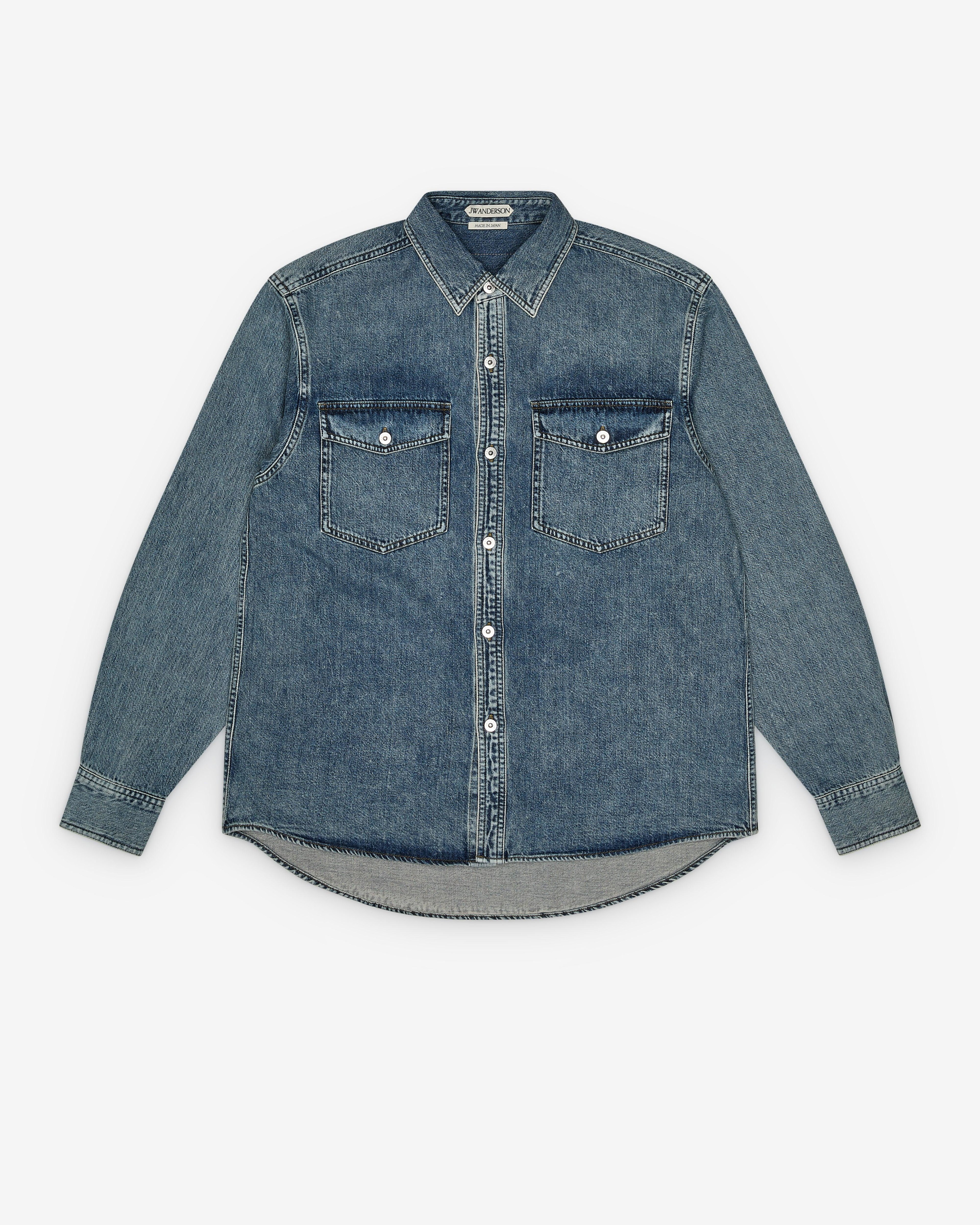 JW Anderson - Men's Oversized Shirt - (Mid Blue) by JW ANDERSON