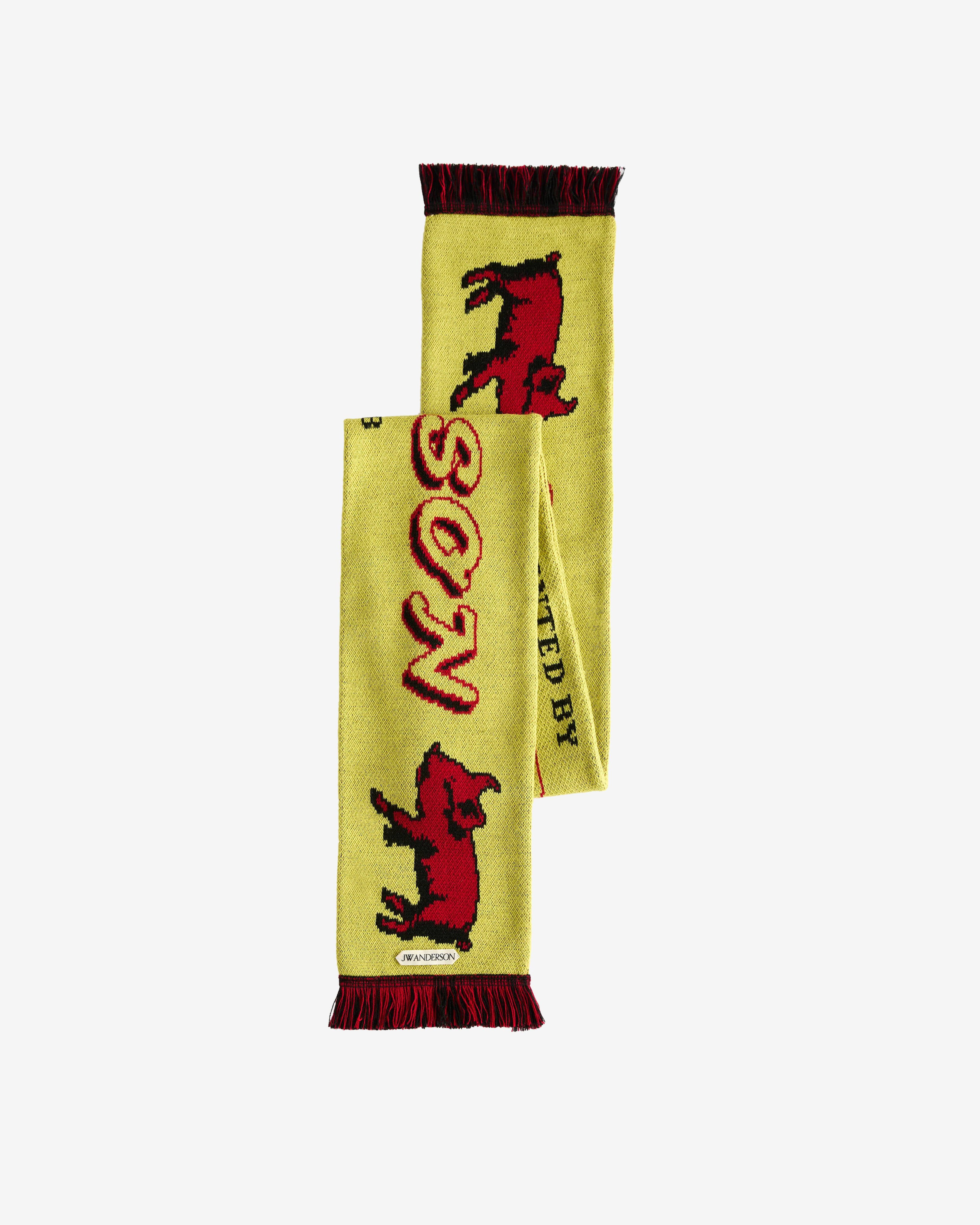 JW Anderson - Men's Piglet Football Scarf - (Marigold) by JW ANDERSON
