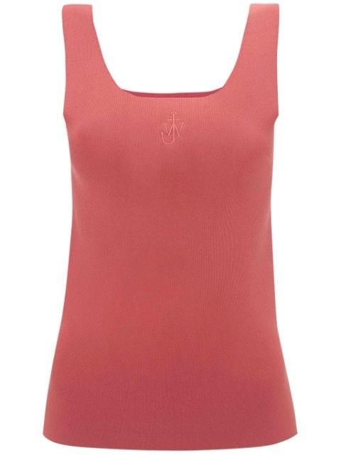 JW-embroidered ribbed tank top by JW ANDERSON