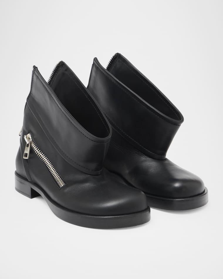 Leather Zip Biker Booties by JW ANDERSON