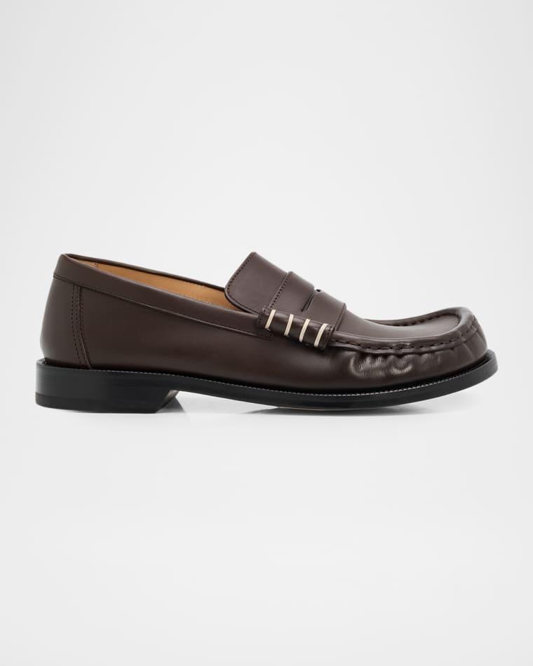 Men's Leather Moccasin-Toe Penny Loafers by JW ANDERSON