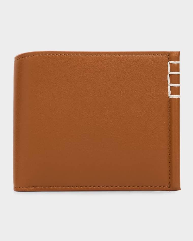 Men's Loafers Box-Stitched Leather Bifold Wallet by JW ANDERSON