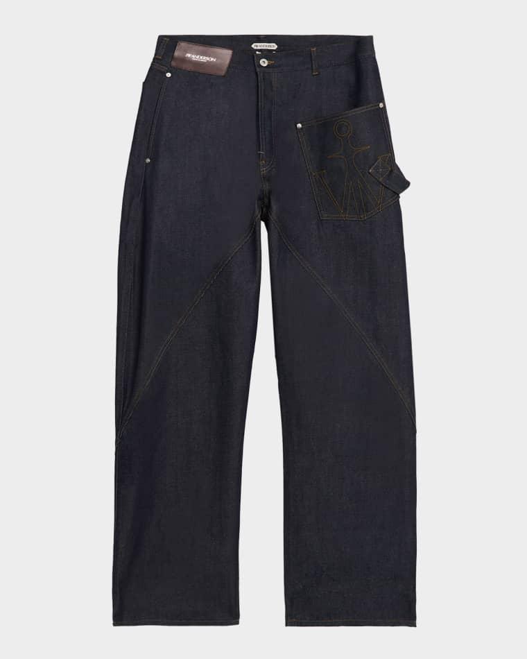 Men's Twisted Workwear Denim Jeans by JW ANDERSON