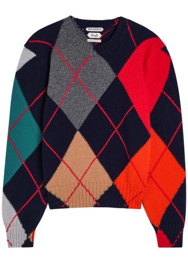 Pringle argyle crew-neck wool jumper by JW ANDERSON