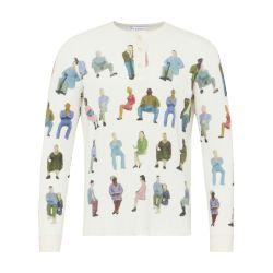 Printed waffle henley top by JW ANDERSON