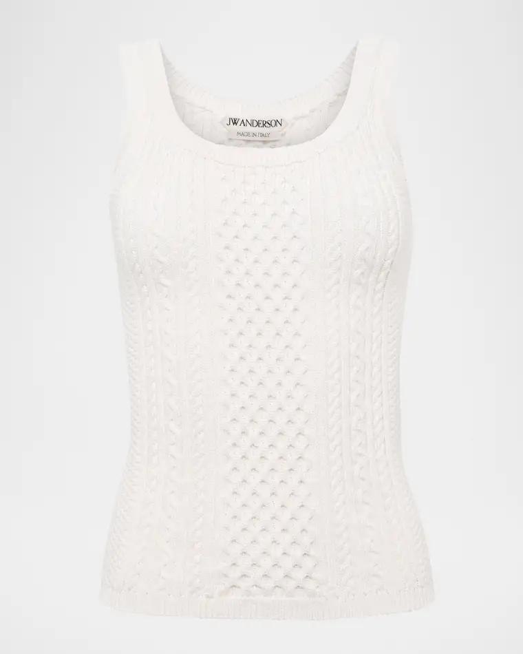 Scoop-Neck Cable Knit Tank Top by JW ANDERSON
